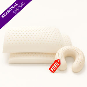Two Pillow Pack (Latex Pillow + FREE Neck Pillow) Seasonal Special – Limited Time Only!